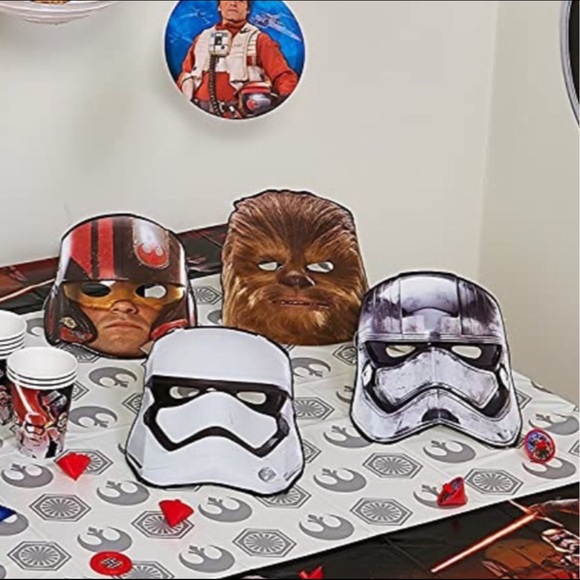 4/$15 🌻 Set of 5 Star Wars The Force Awakens Paper Masks - Picture 4 of 4
